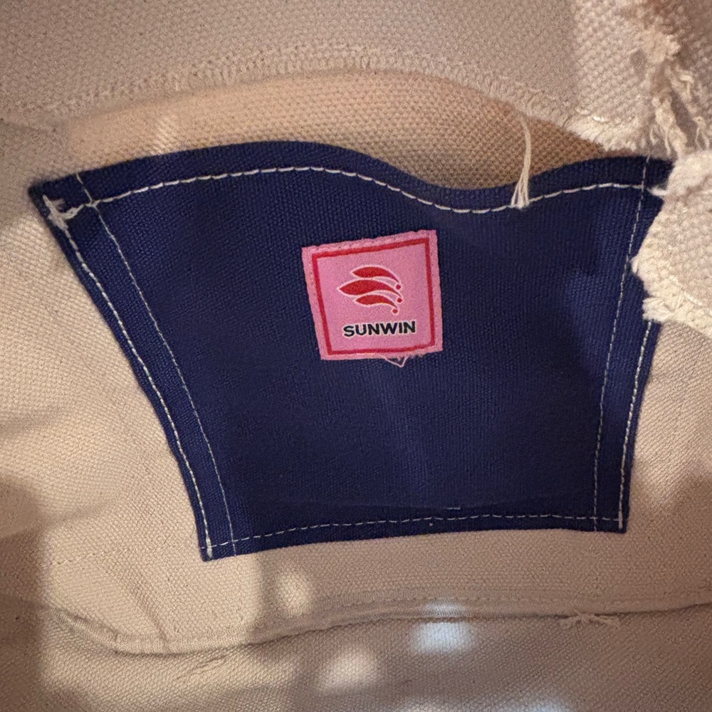 Canvas Boatkin Bag with Blue Trim - Picture 4 of 8